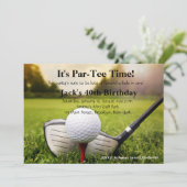 Man Golf Birthday Uitnodiging (Staand voorkant)