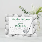 Man Golf Birthday Uitnodiging (Staand voorkant)