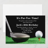 Man Golf Birthday Uitnodiging (Voorkant / Achterkant)