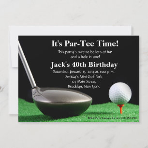 Man Golf Birthday Uitnodiging