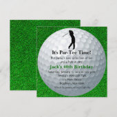 Man Golf Birthday Uitnodiging (Voorkant / Achterkant)