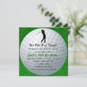 Man Golf Birthday Uitnodiging (Staand voorkant)