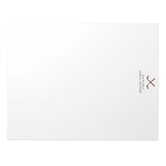 Man Golf Clubs Briefpapier Notitieblok in bruin (Voorkant)