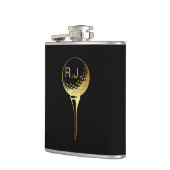 Man Golf Monogram Black en Gold Flask Heupfles (Links)