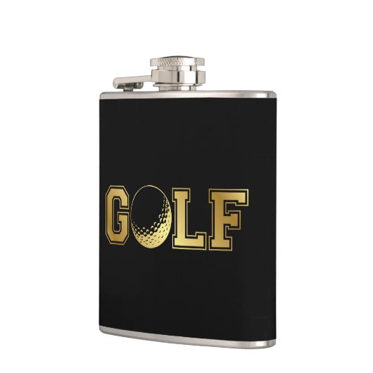 Man Golf Monogram Black en Gold Flask Heupfles (Links)
