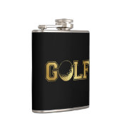 Man Golf Monogram Black en Gold Flask Heupfles (Rechts)