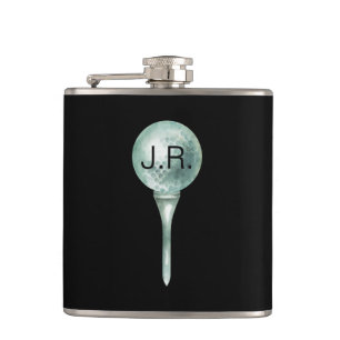 Man Golf Monogram Vinyl Wrapped Flask Heupfles