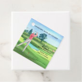 Man Golf Player Swinging Fifties 50th Birthday Bedankjes Labels (In situ)