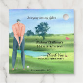 Man Golf Player Swinging Into My 50th Birthday Bedankjes Labels (Achterkant)