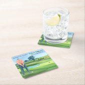 Man Golf Player Swinging Into My 50th Birthday Kartonnen Onderzetters (Insitu)