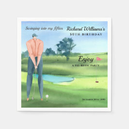 Man Golf Player Swinging Into My 50th Birthday Servet