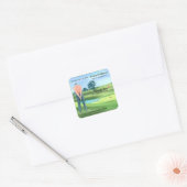 Man Golf Player Swinging Into My 50th Birthday Vierkante Sticker (Envelop)