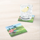 Man Golf Putting Fifty 50th Birthday Kartonnen Onderzetters (Insitu)