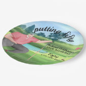 Man Golf Putting Fifty 50th Birthday Papieren Bordje (Gekanteld)