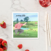 Man Golf Putting Fifty 50th Birthday Servet (Insitu)