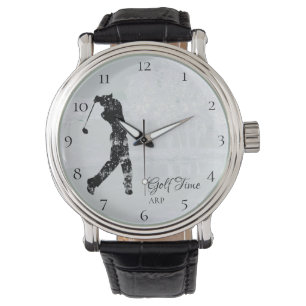 *~* Man Golfbaan Boom Vijver Golfer Horloge