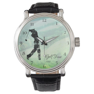 *~* Man Golfbaan Rolling Hills Golfer Horloge