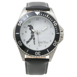 *~* Man Golfbaan Vijverboom Golfer Horloge