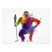 man golfer crouching  silhouette foto afdruk (Voorkant)