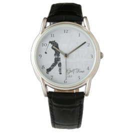 *~* Man Golfer Golfbaan Boom Vijver Golfen Horloge