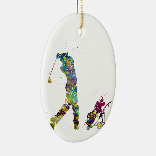 Man golfer keramisch ornament (Rechts)