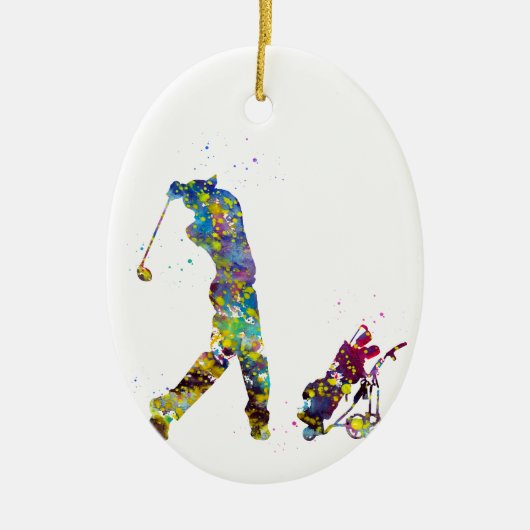 Man golfer keramisch ornament (Voorkant)