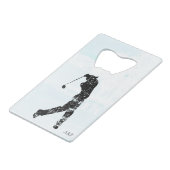 *~* Man Golfing Course Pond Tree Golfer Creditkaart Flessenopener (Achterkant Gekanteld)