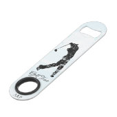 *~* Man Golfing Cursus Tree Pond Golfer Speed Flessenopener (Achterkant Gekanteld)