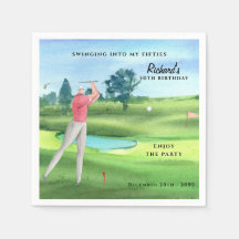 Man Golfspeler Swingend Vijftiger 50ste Verjaardag