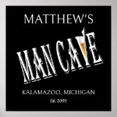 Man goot Poster afdrukken bord (Voorkant)