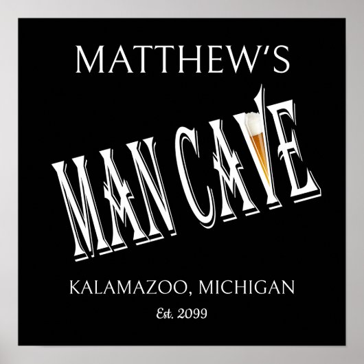 Man goot Poster afdrukken bord (Voorkant)