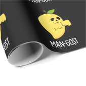 Man-gost Grappig Halloween Mango Spook Pun Dark BG Cadeaupapier (Rol Hoek)