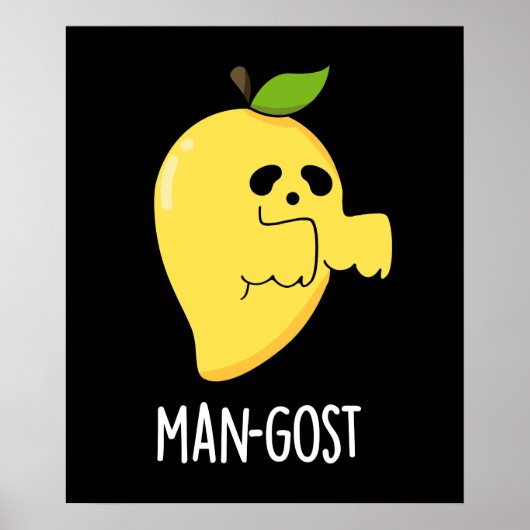 Man-gost Grappig Halloween Mango Spook Pun Dark BG Poster (Voorkant)