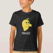 Man-gost Grappig Halloween Mango Spook Pun Dark BG T-shirt (Voorkant)