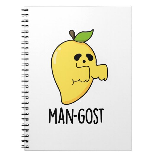 Man-gost Grappig Halloween Mango Spook Pun Notitieboek (Voorkant)