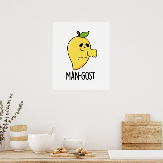 Man-gost Grappig Halloween Mango Spook Pun Poster (Keuken)