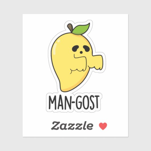 Man-gost Grappig Halloween Mango Spook Pun Sticker (Vel)