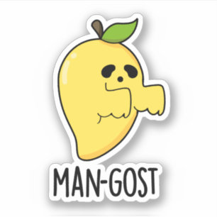 Man-gost Grappig Halloween Mango Spook Pun Sticker