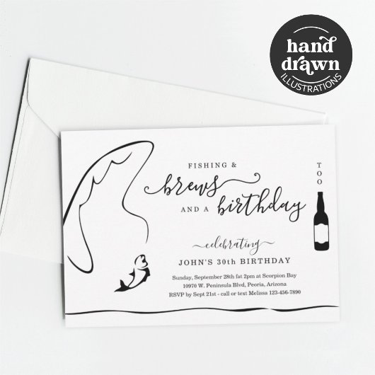 Man Grappig Vissen & Bier Verjaardag Pensioenfeest Kaart