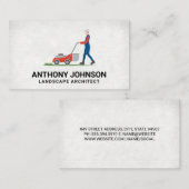 Man grasmaaien gras | Tovenaar Visitekaartje (Voorkant / Achterkant)