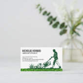 Man grasmaaien | Landschapsarchitectuur Visitekaartje (Staand voorkant)