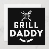 Man Grill Daddy BBQ en roken voor Vaderdag Feestdagenkaart (Voorkant / Achterkant)