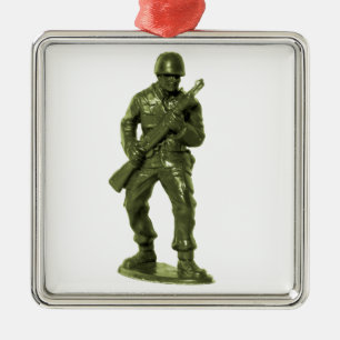 Man Groen Leger Metalen Ornament
