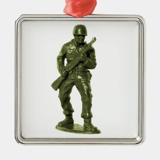Man Groen Leger Metalen Ornament (Voorkant)
