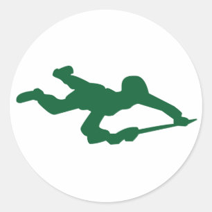 Man Groen Leger Ronde Sticker