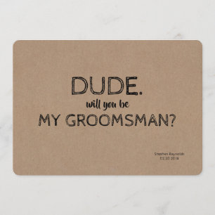 Man   GROOMSMAN   BEST MAN Funny Voorstel Kaart