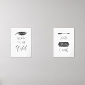 Man grot geboren als wild zwart kwekerij poster muurkunst sets (Voorkant)