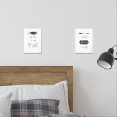 Man grot geboren als wild zwart kwekerij poster muurkunst sets (Slaapkamer)