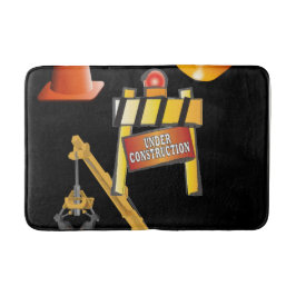 man grot onder badkamerbadmat badmat