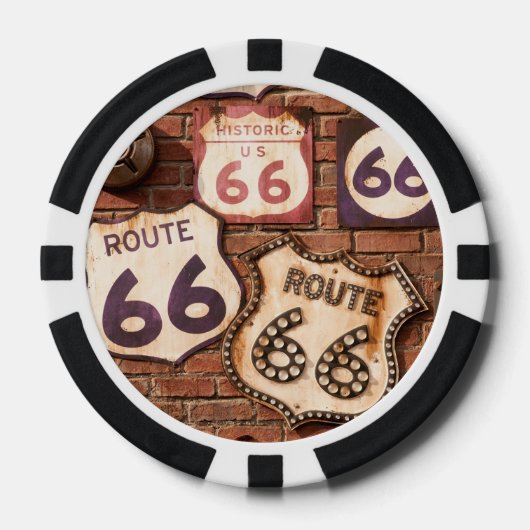 Man Grot Route 66 stijl 2 Pokerchips (Voorkant)